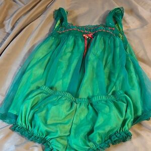 Victoria's Secret Green Chemise Set